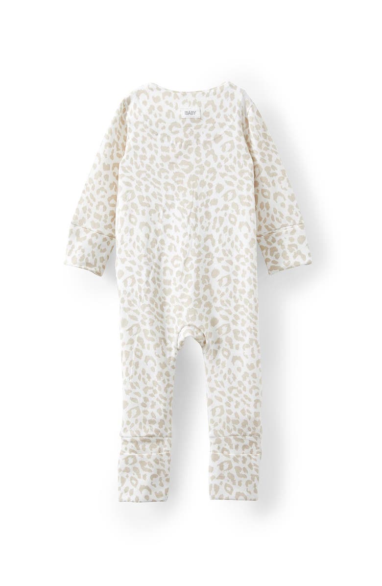 Cotton On Kids Growie Long Sleeve Zip All In One Romper, Alternate, color, Rainy Day Ocelot