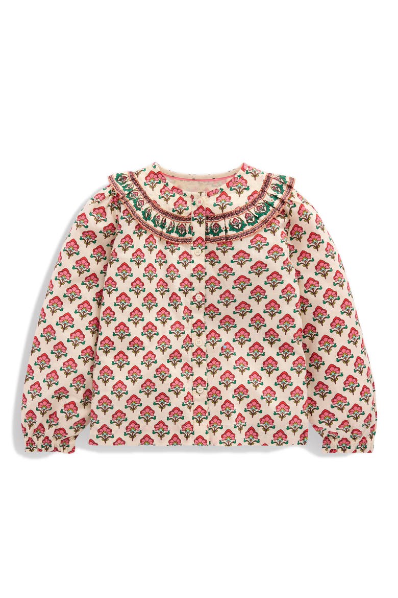 Frill Yoke Top, Main, color, WOODBLOCK FLOWER