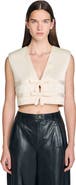 SANDRO Sleeveless satin crop top