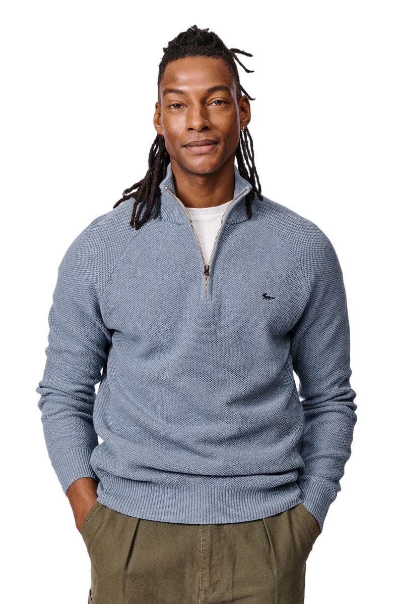Aubin Owmby Long Sleeve Zip Neck Jumper, Main, color, Pale Bliue