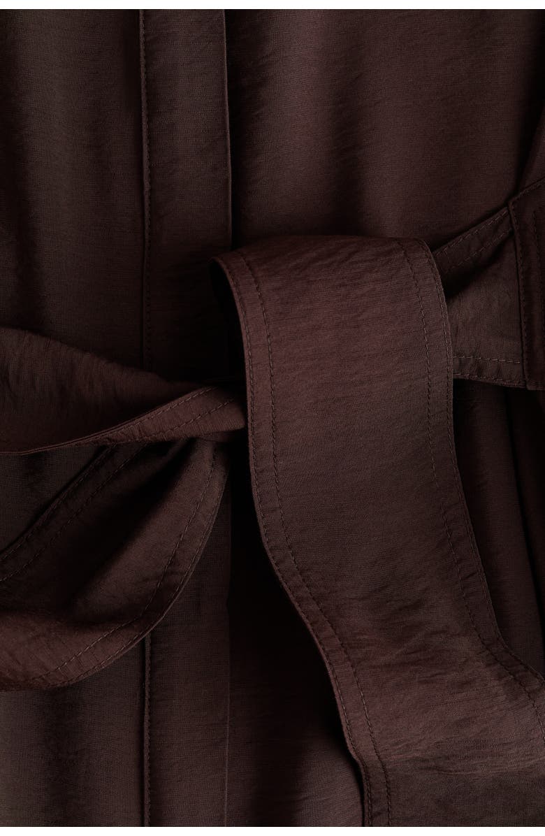 H&M Tie-belt dress, Alternate, color, Dark Brown
