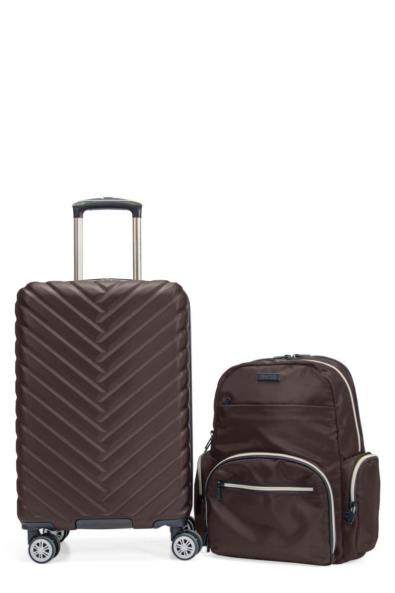 Madison Square 2-Piece Hardside Carry-On Luggage & Backpack Set, Main, color, CHOCOLATE BROWN