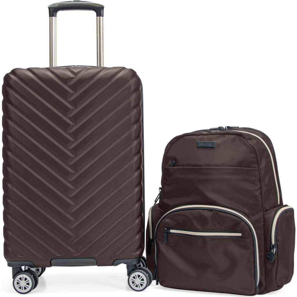 Kenneth Cole Madison Square 2-piece Hardside Carry-on Luggage & Backpack Set In Brown