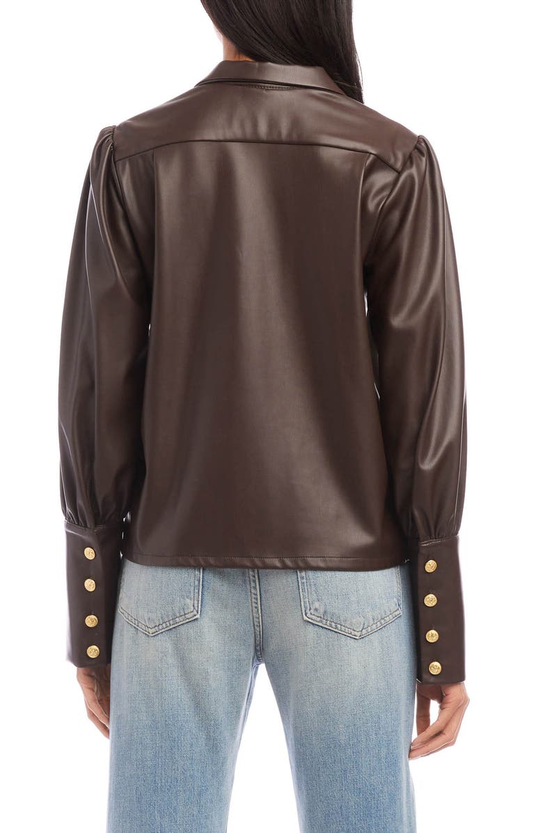 FIFTEEN TWENTY Faux Leather Button-Up Shirt, Alternate, color, 