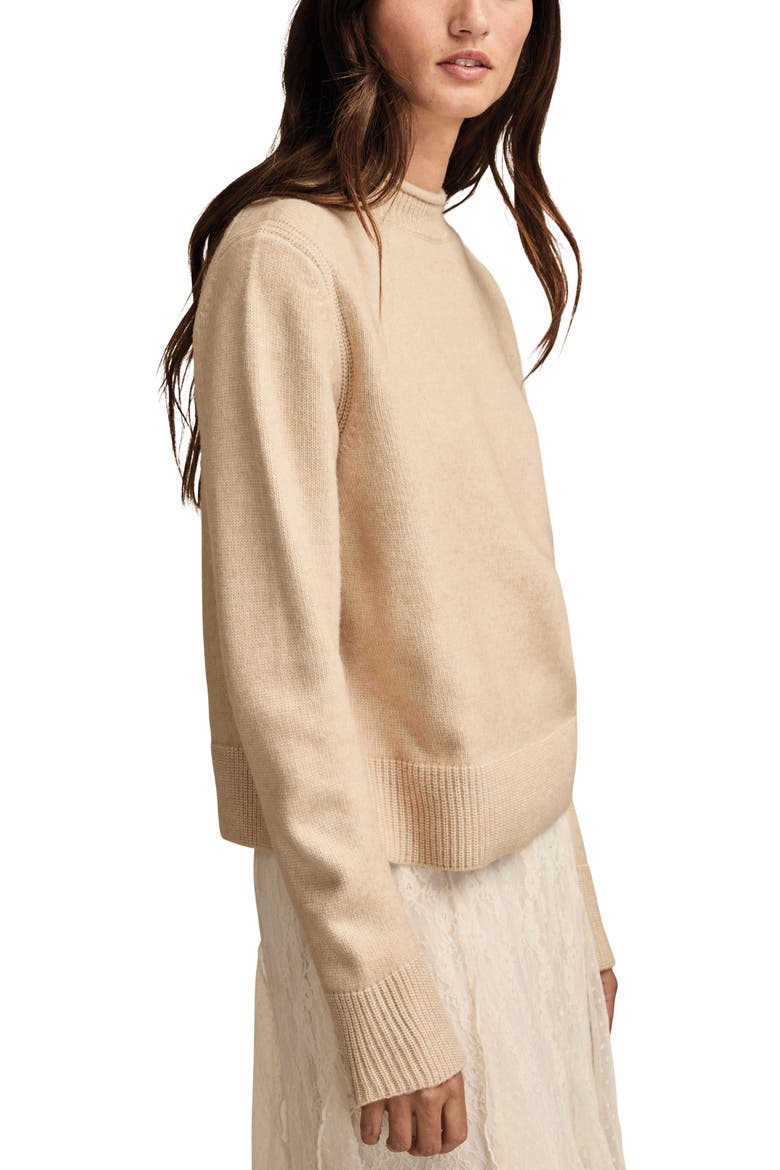 Roll Neck Sweater, Alternate, color, OAT MILK