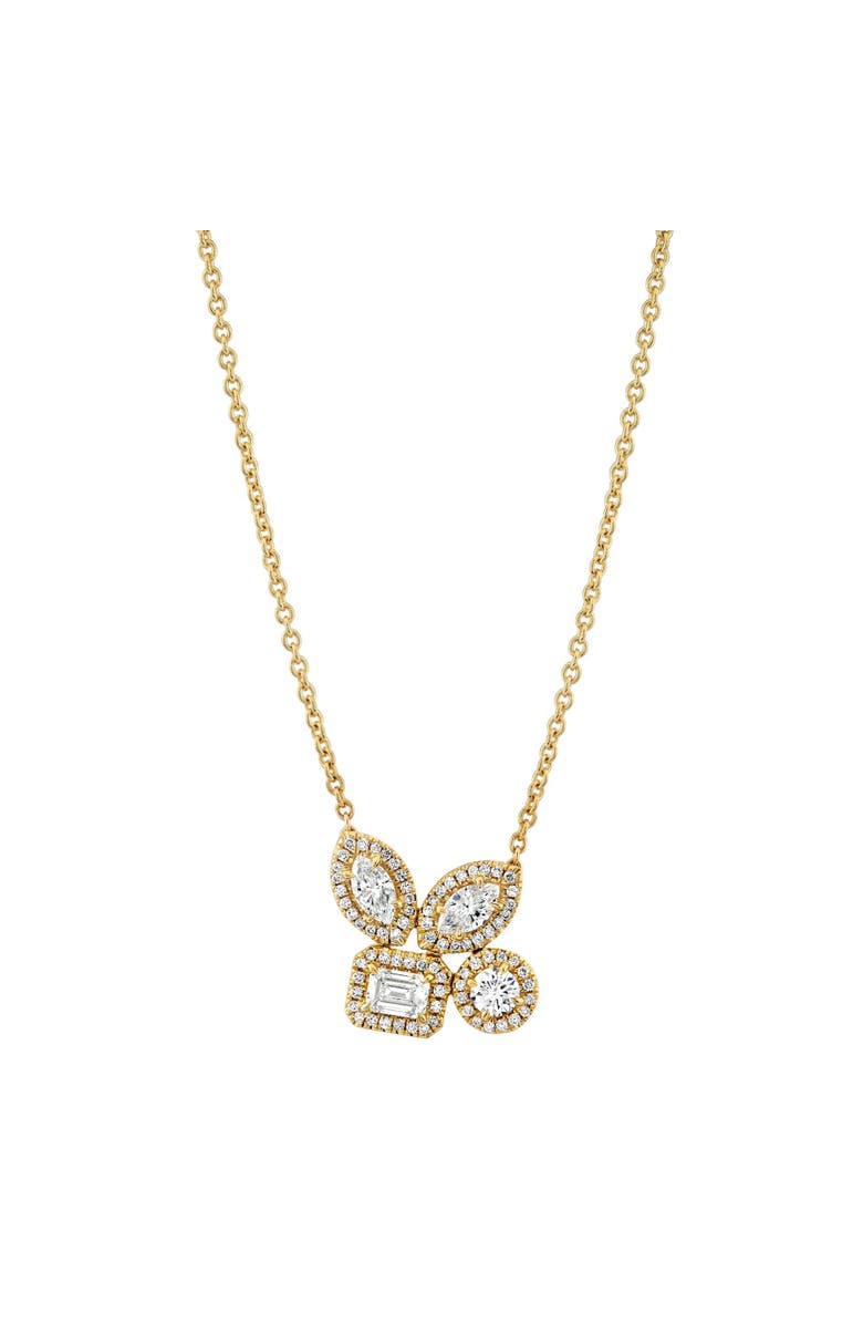 Michael M Montage Halo Cluster Necklace, Main, color, Yellow Gold