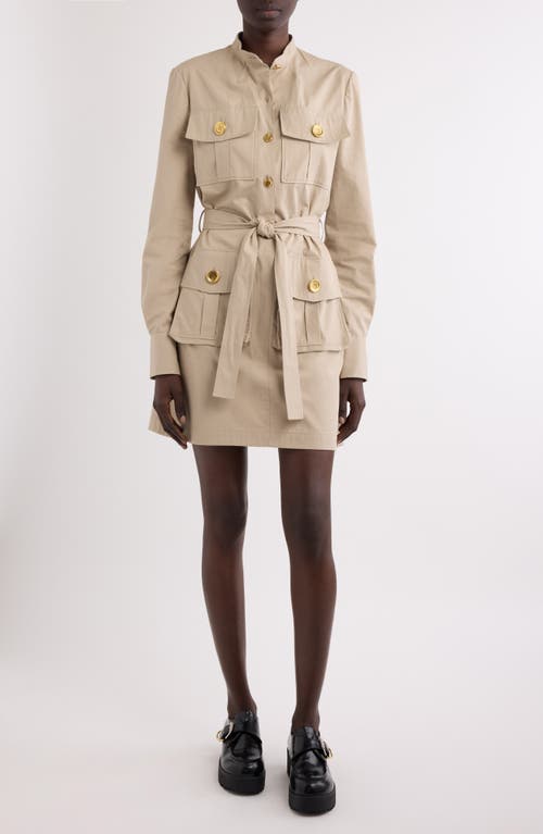 Givenchy Taupe Safari Dress In Poplin In Beige