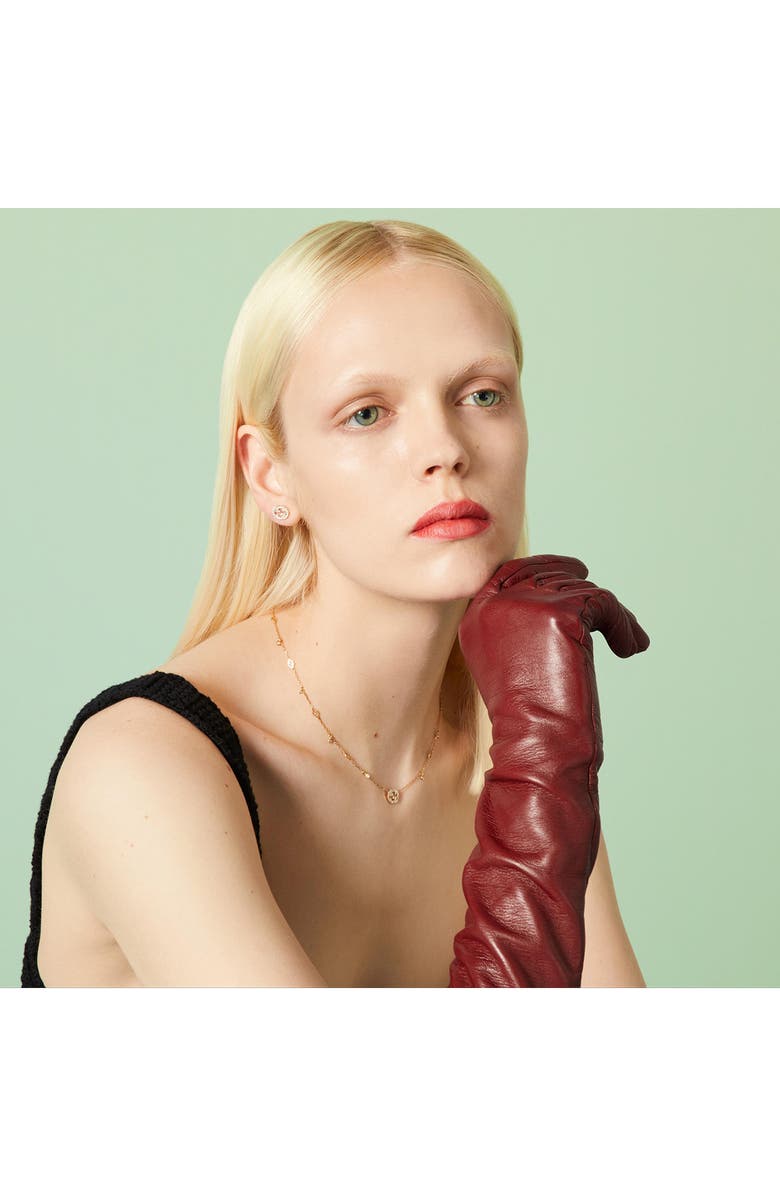 Gucci Interlocking-G Diamond Pendant Necklace, Alternate, color, Gold