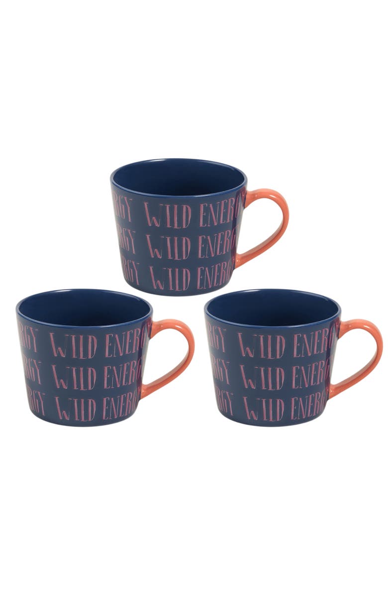 Zsa Zsa Zsu Luohu Porcelain Wild Energy Mug 12 oz Set of 3, Main, color, Blue