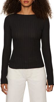 Sanctuary Boat Neck Rib Top