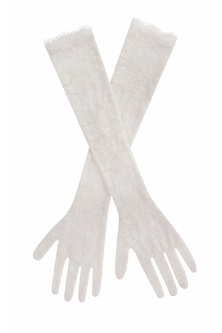 Rae Lace Opera-length Gloves, Main, color, White