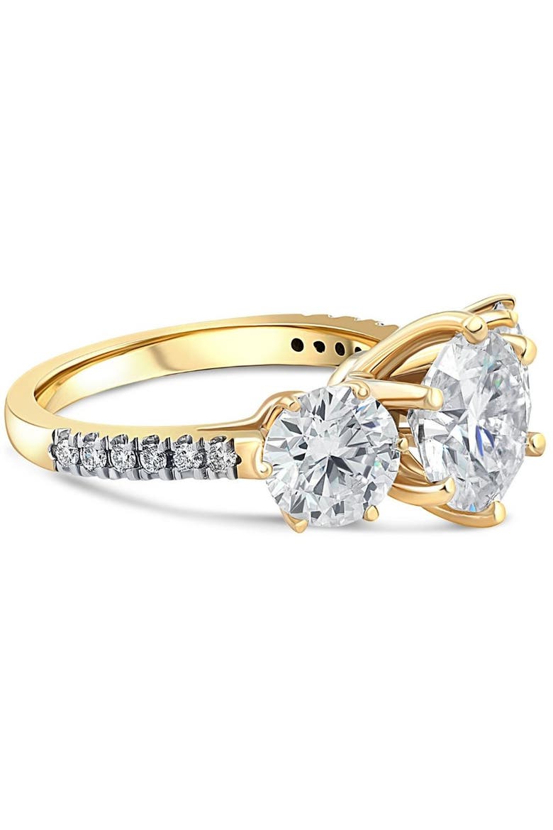 6 1/4 Ct Three Stone Diamond Engagement Ring Lab Grown Gold, Alternate, color, 10k White Gold