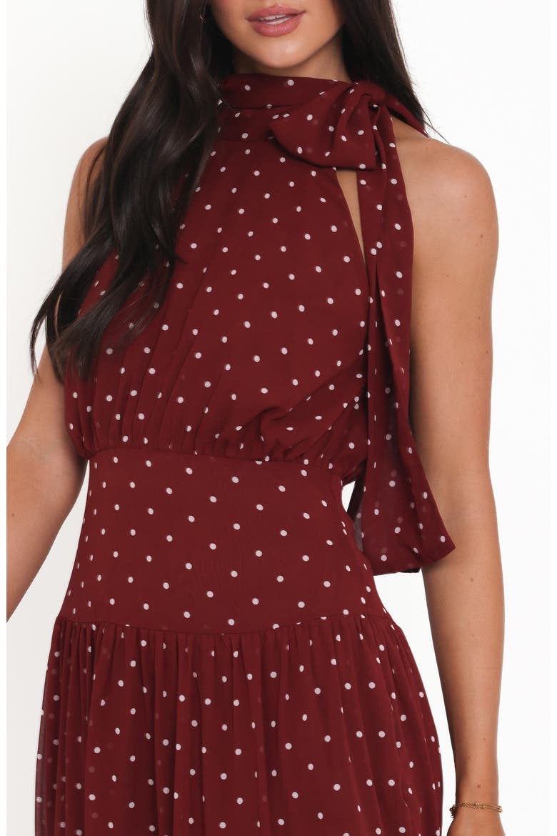 Leona Halter Maxi Dress, Alternate, color, RED POLKA DOT
