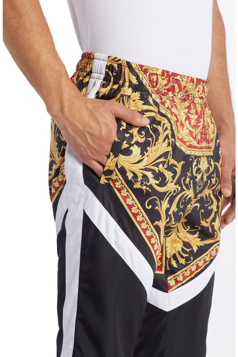 Le Pop Classique Baroque Print Track Pants, Alternate, color, RED PRINT