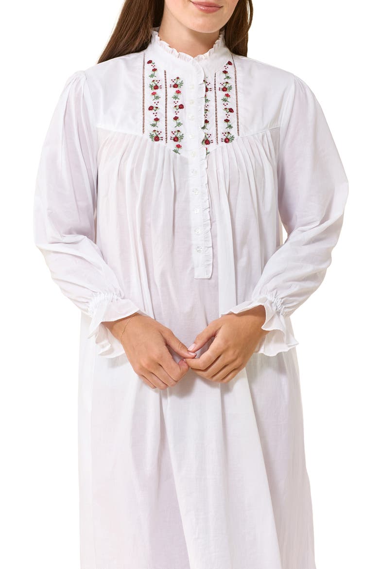 Embroidered Cotton Lawn Ballet Nightgown, Alternate, color, WHITE