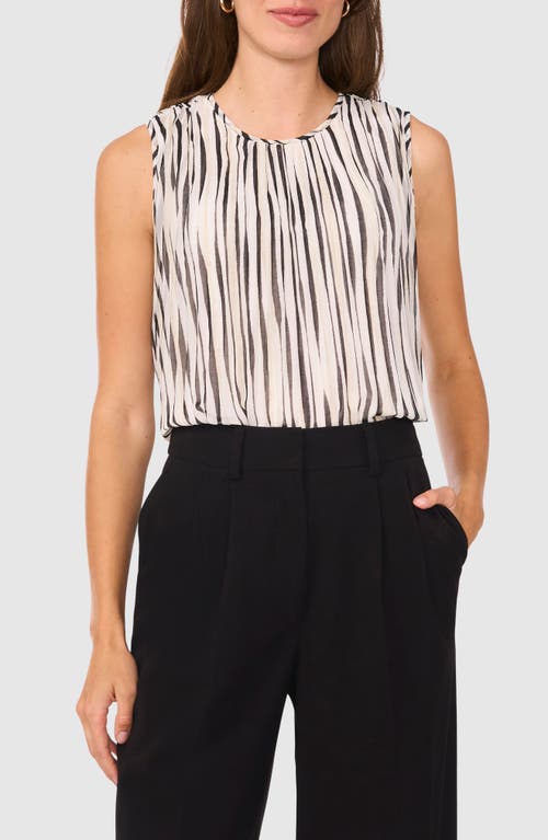 Halogenr Halogen(r) Stripe Sleeveless Pleated Shell In New Ivory