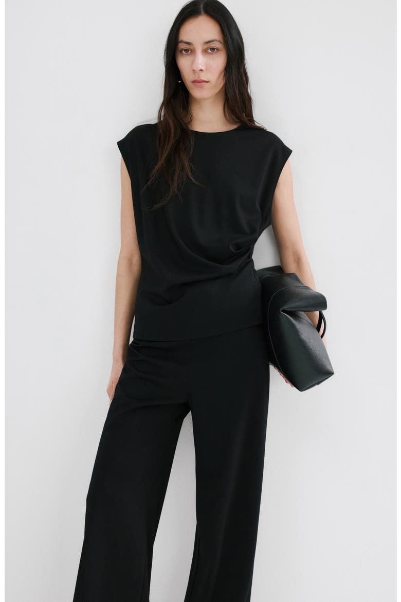 Pull-On Straight Leg Pants, Alternate, color, BLACK