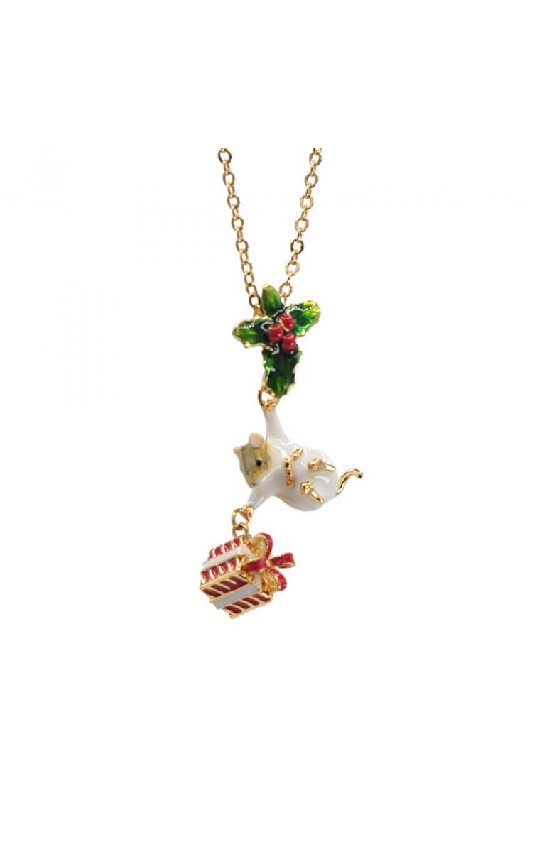 Bill Skinner Studio Christmas Mouse  Pendant & Earring Set, Alternate, color, Gold Plated