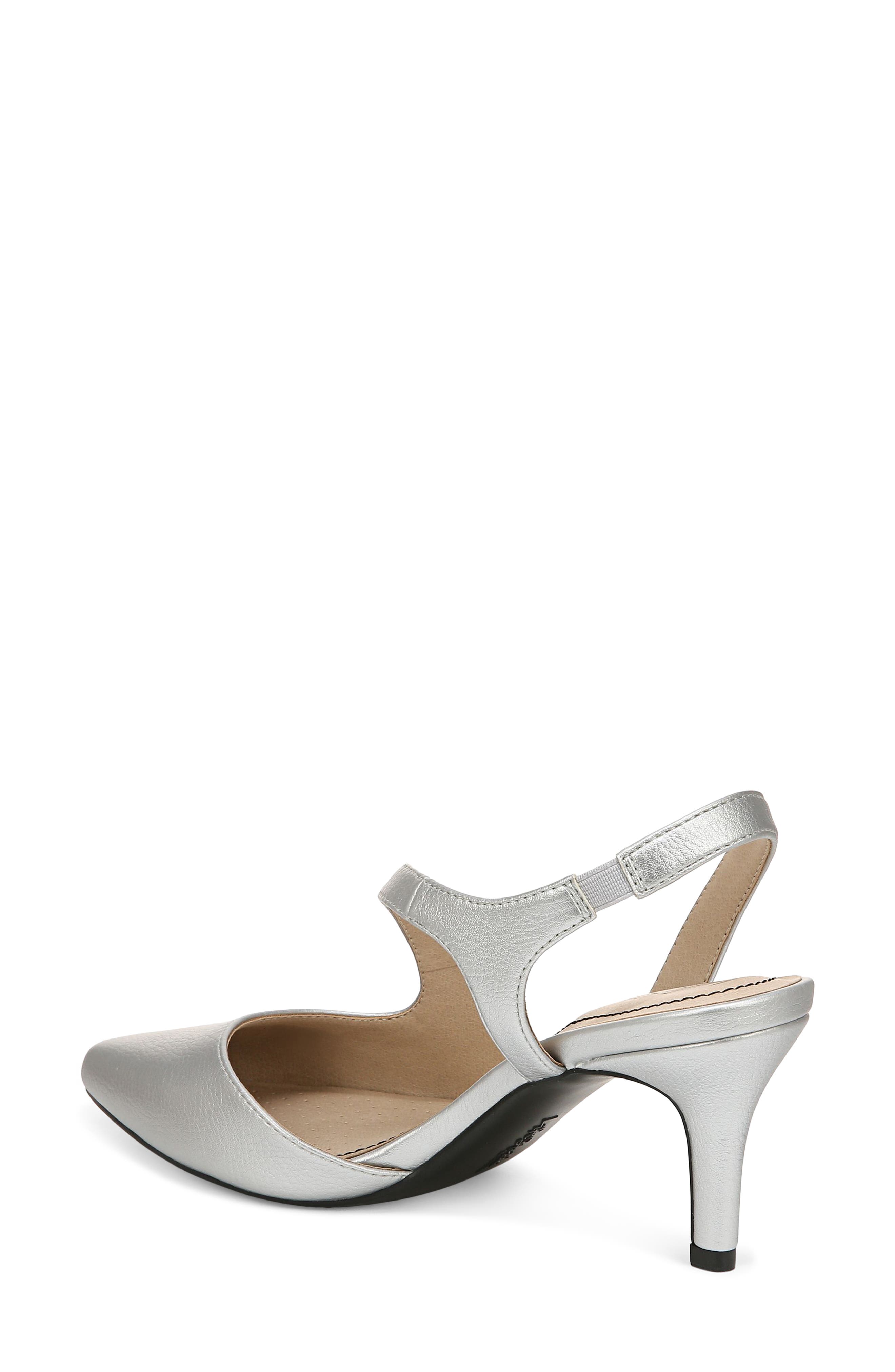 LifeStride Santorini Asymmetric Pointed Toe Pump, Alternate, color, Silver