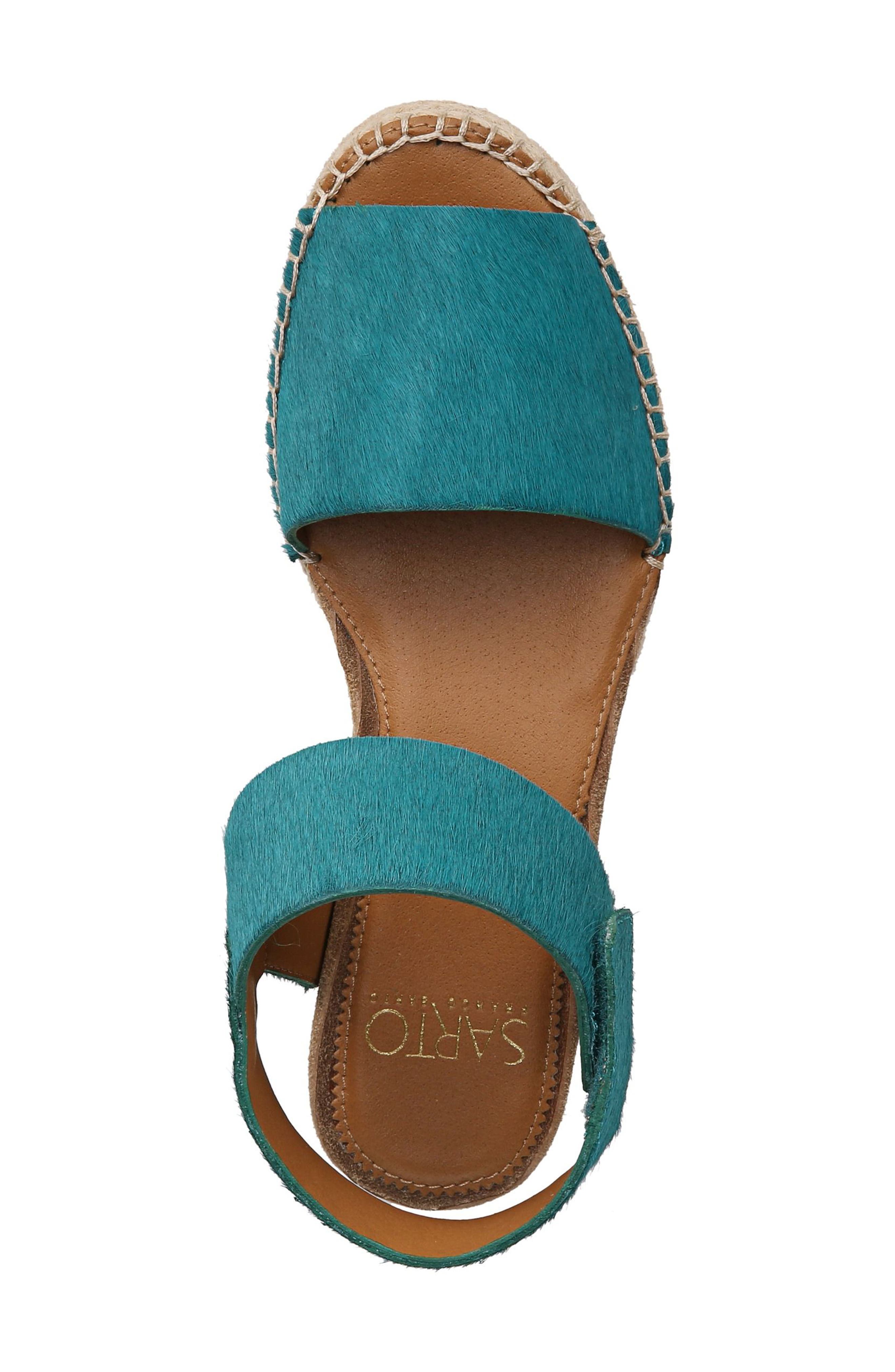 Sierra Platform Wedge Espadrille, Alternate, color, ARUBA GREEN CALF HAIR