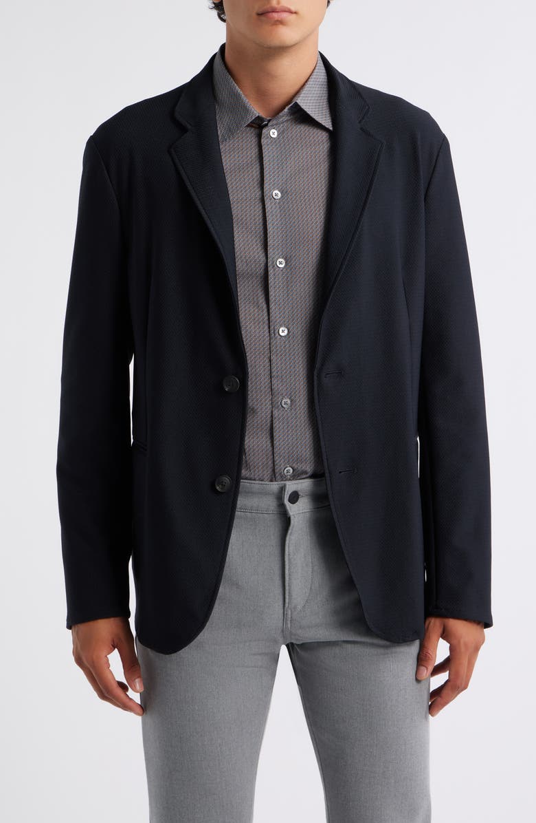 Emporio Armani Rice Stitch Sport Coat, Main, color, Navy