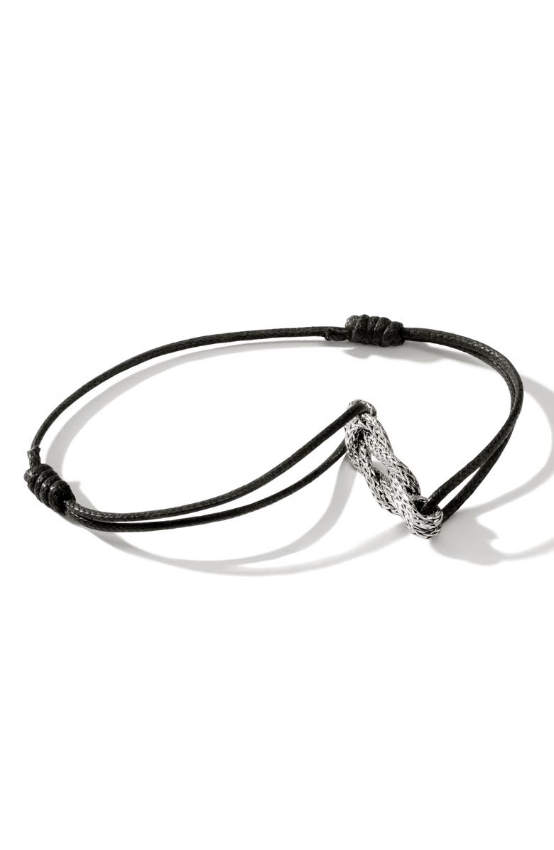 John Hardy Love Knot Sterling Silver Cord Bracelet, Alternate, color,