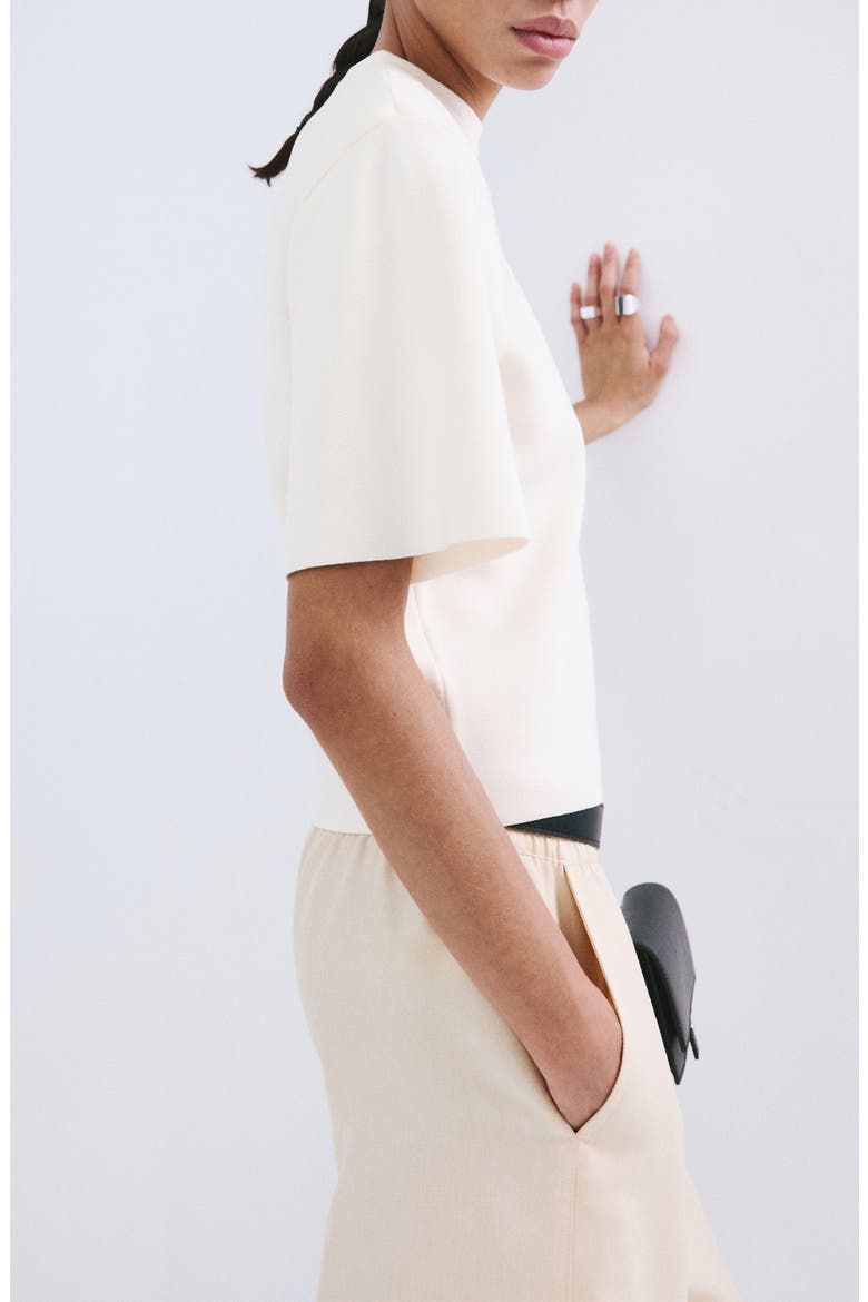 Short Sleeve Knit Sweater, Alternate, color, OFF WHITE