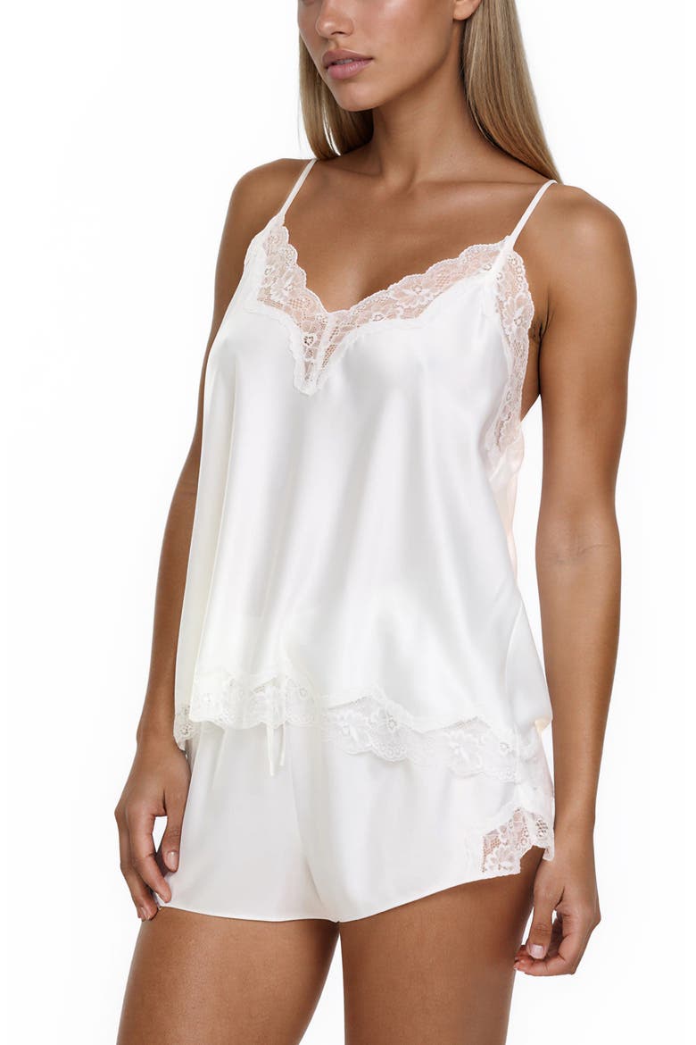 Estella Lace Trim Short Pajamas, Alternate, color, IVORY