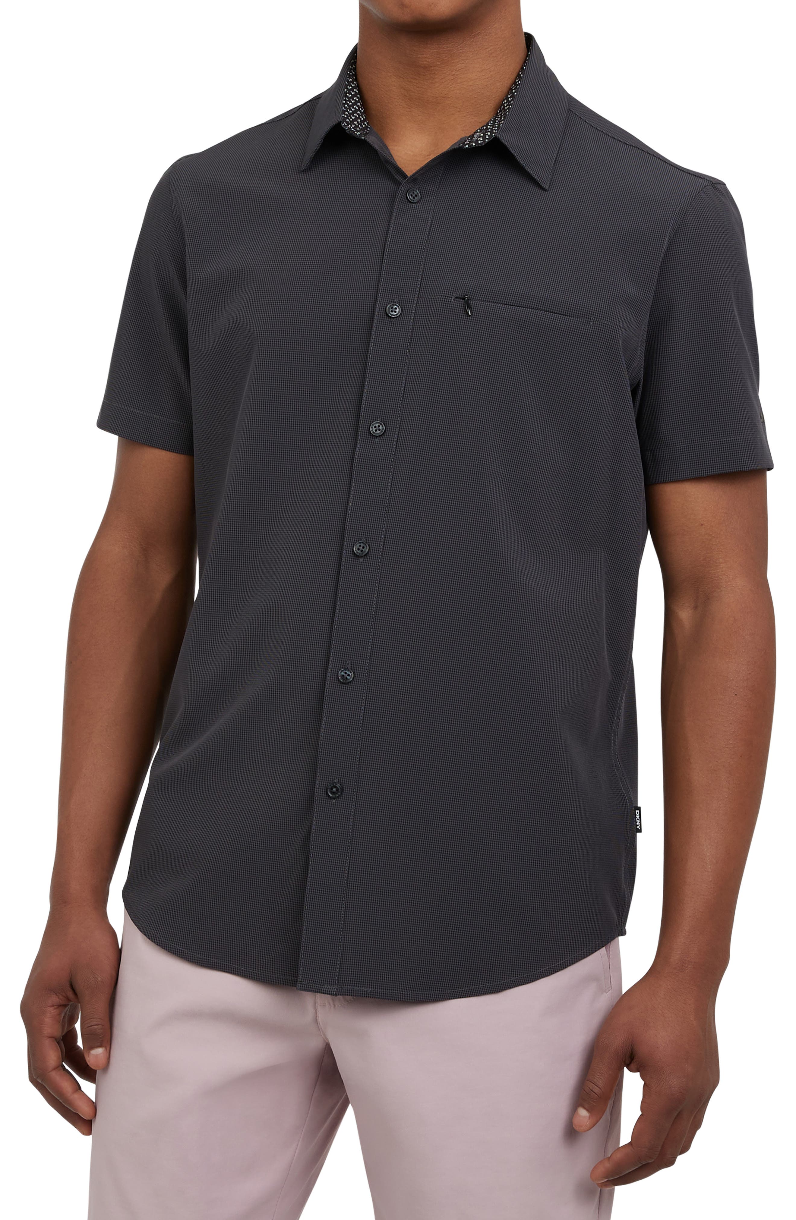 DKNY SPORTSWEAR Daymond Short Sleeve Button-Up Shirt