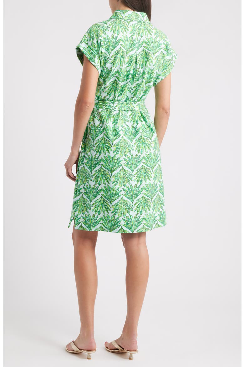 Emersyn Stretch Cotton Blend Belted Shirtdress, Alternate, color, GREEN CROSS GRAIN SHADY BABE