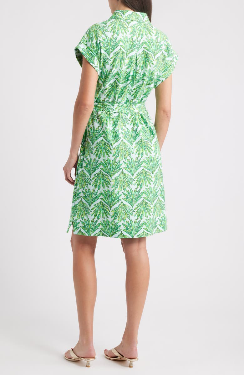 Lilly Pulitzer<sup>®</sup> Emersyn Stretch Cotton Blend Belted Shirtdress, Alternate, color, Green Cross Grain Shady Babe