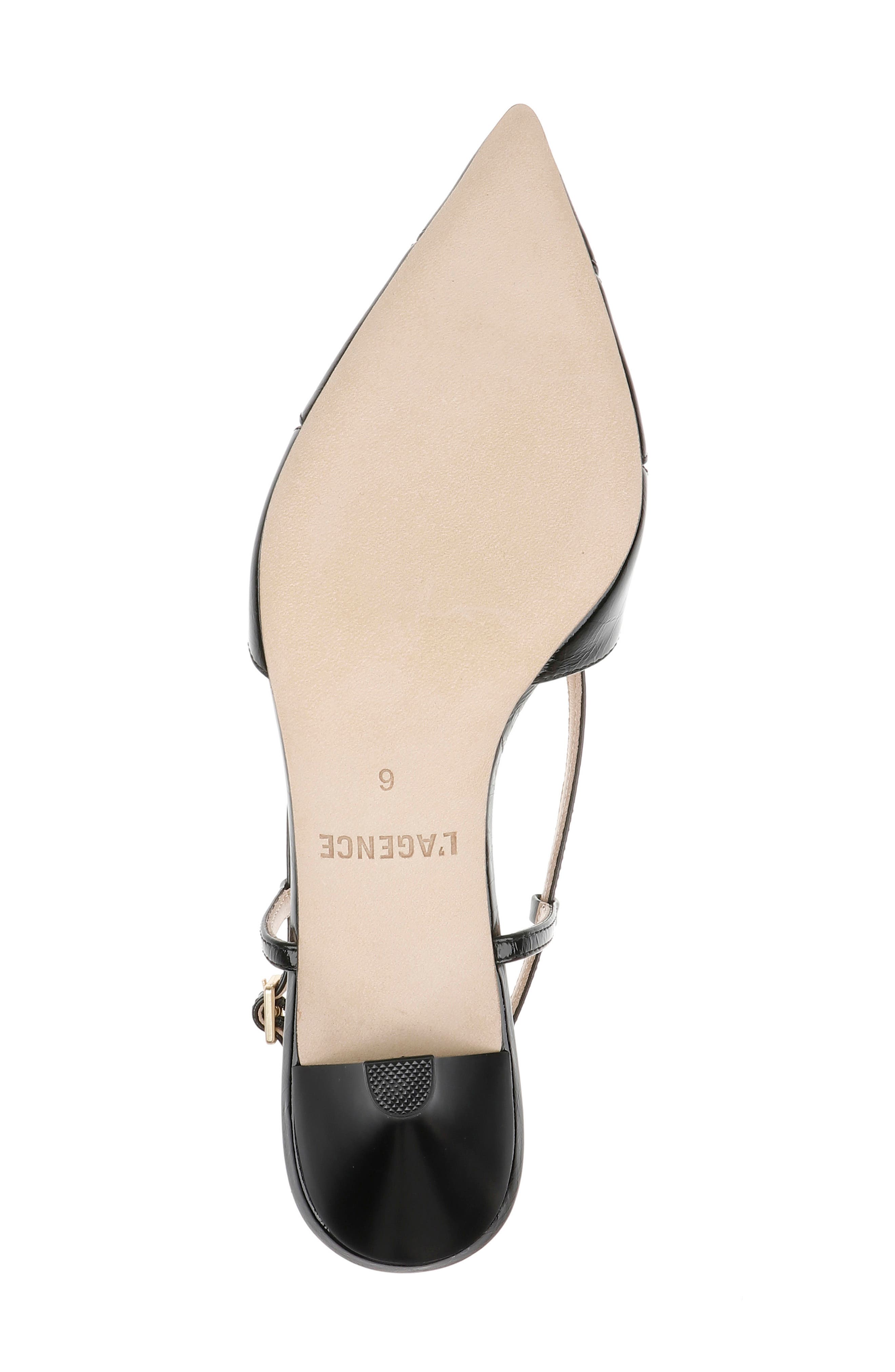 L'AGENCE Adavi Pointed Toe Slingback Pump, Alternate, color, Black Patent
