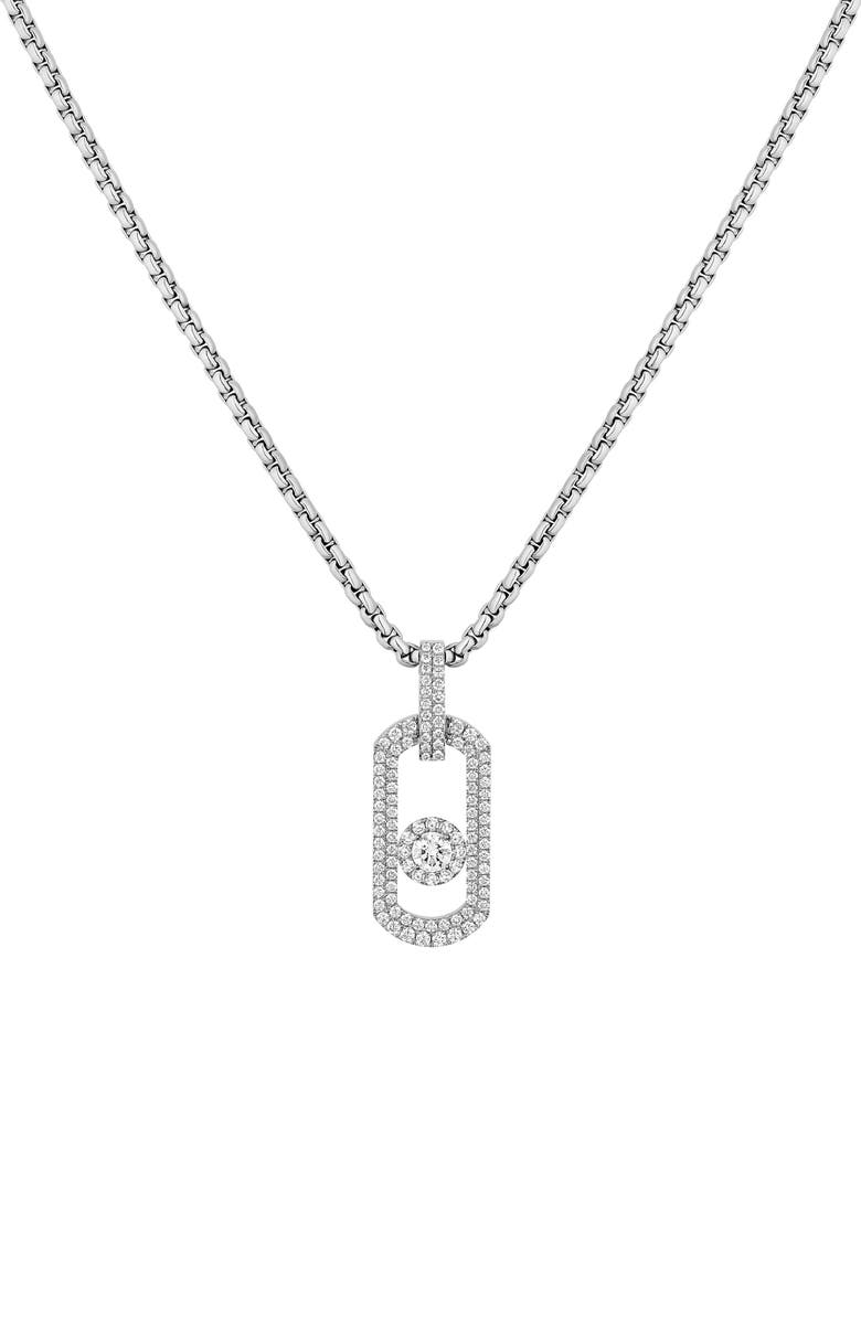 Messika So Move Pavé Diamond Titanium Necklace, Alternate, color, Titanium