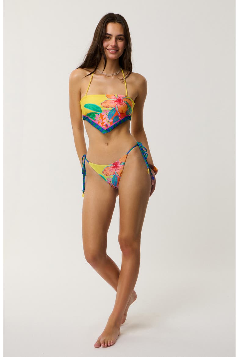 Bliss Scarf Bandeau Bikini Top, Alternate, color, YELLOW