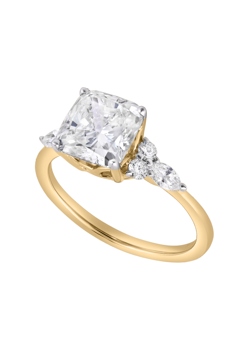 Victoria 14K Gold 2.30 Ct Cushion Lab Grown Diamond Engagement Ring, Alternate, color, 14K Yellow Gold