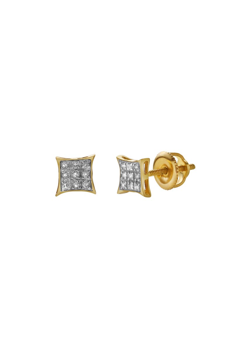 LuvMyJewelry Vivaz 10K Yellow Gold Diamond Unisex Earrings - 0.05 Cts, Alternate, color,