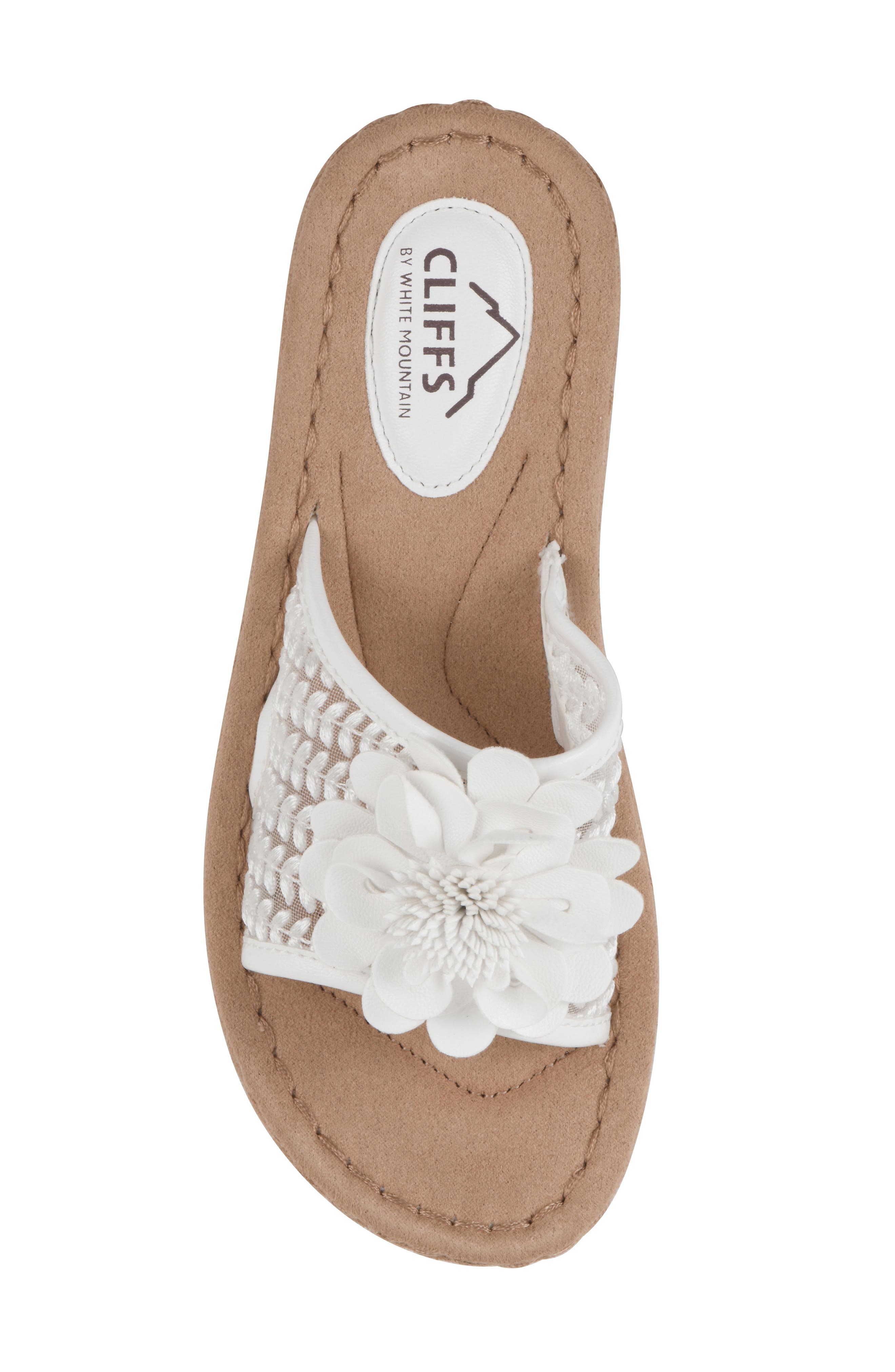 Chill 2 Wedge Slide Sandal - Wide Width Available, Alternate, color, WHITE/ FABRIC