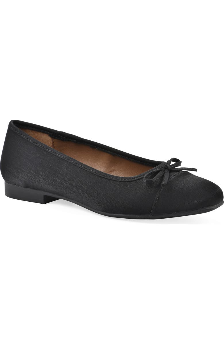 White Mountain Footwear Bocci Cap Toe Flat, Main, color, Black Shimmer Fabric