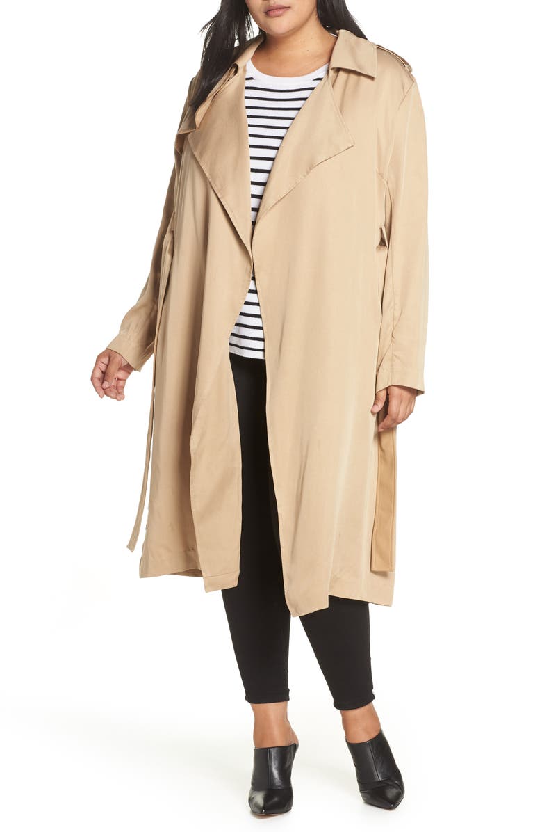 Badgley Mischka Collection Badgley Mischka Angelina Trench Coat, Main, color,