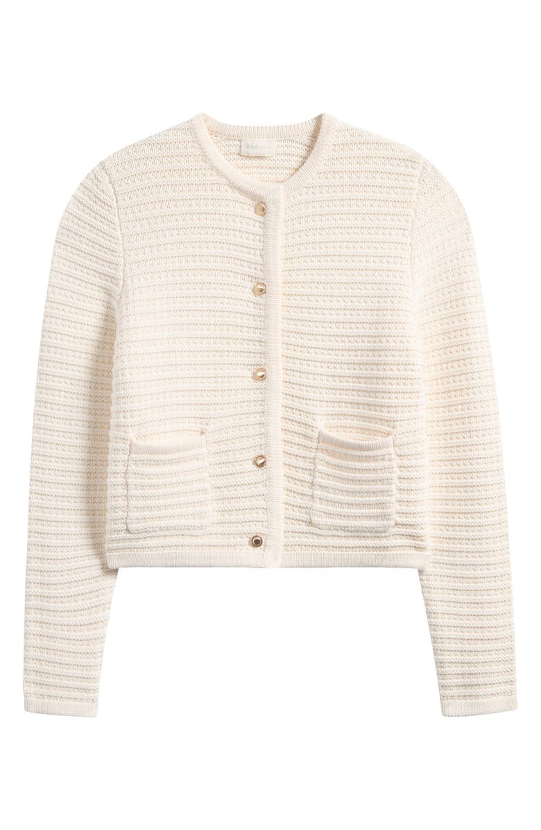 Caslon<sup>®</sup> Textured Pima Cotton Cardigan, Alternate, color, Ivory Pristine