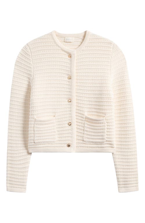 Caslon ® Textured Pima Cotton Cardigan In White