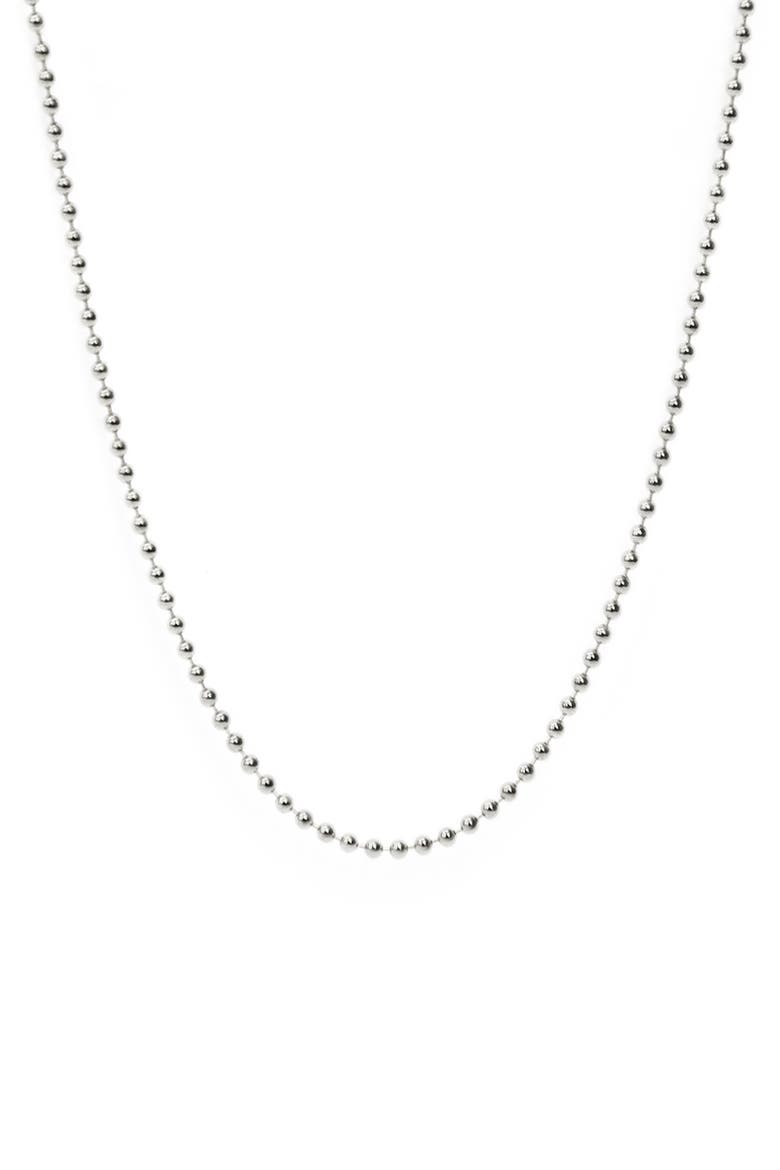 Mini Ball Chain Necklace, Main, color, SILVER