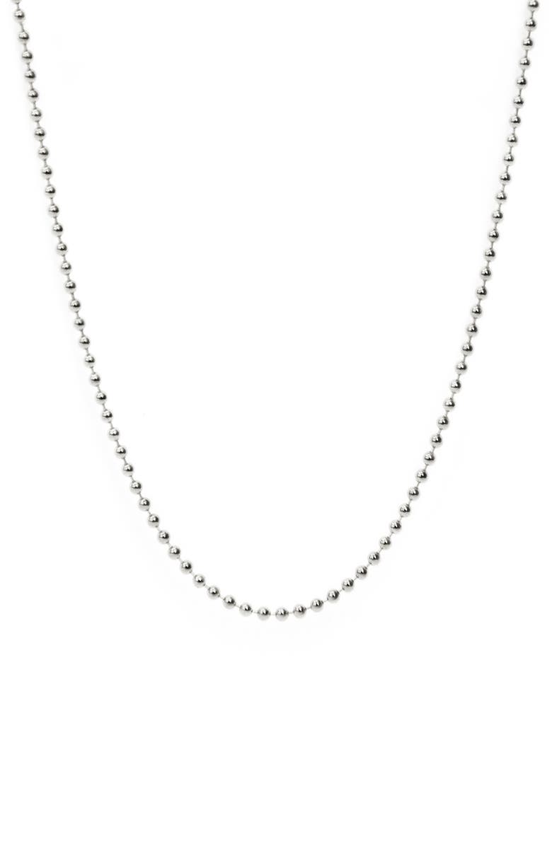 Anzie Mini Ball Chain Necklace, Main, color, Silver