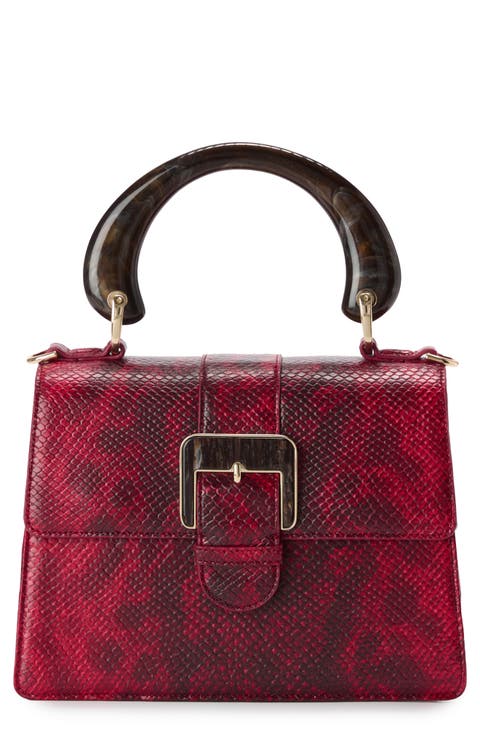 Small Hallie Leather Top Handle Bag