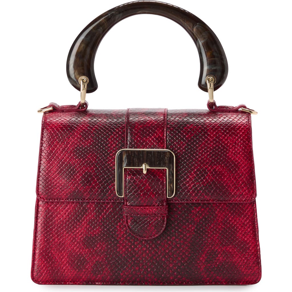 Brahmin Small Hallie Leather Top Handle Bag In Red