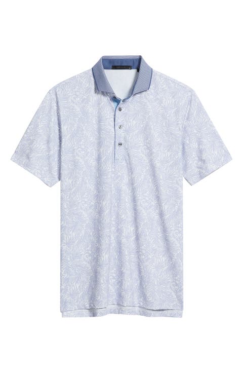Island Hunt Leaf Print Performance Golf Polo