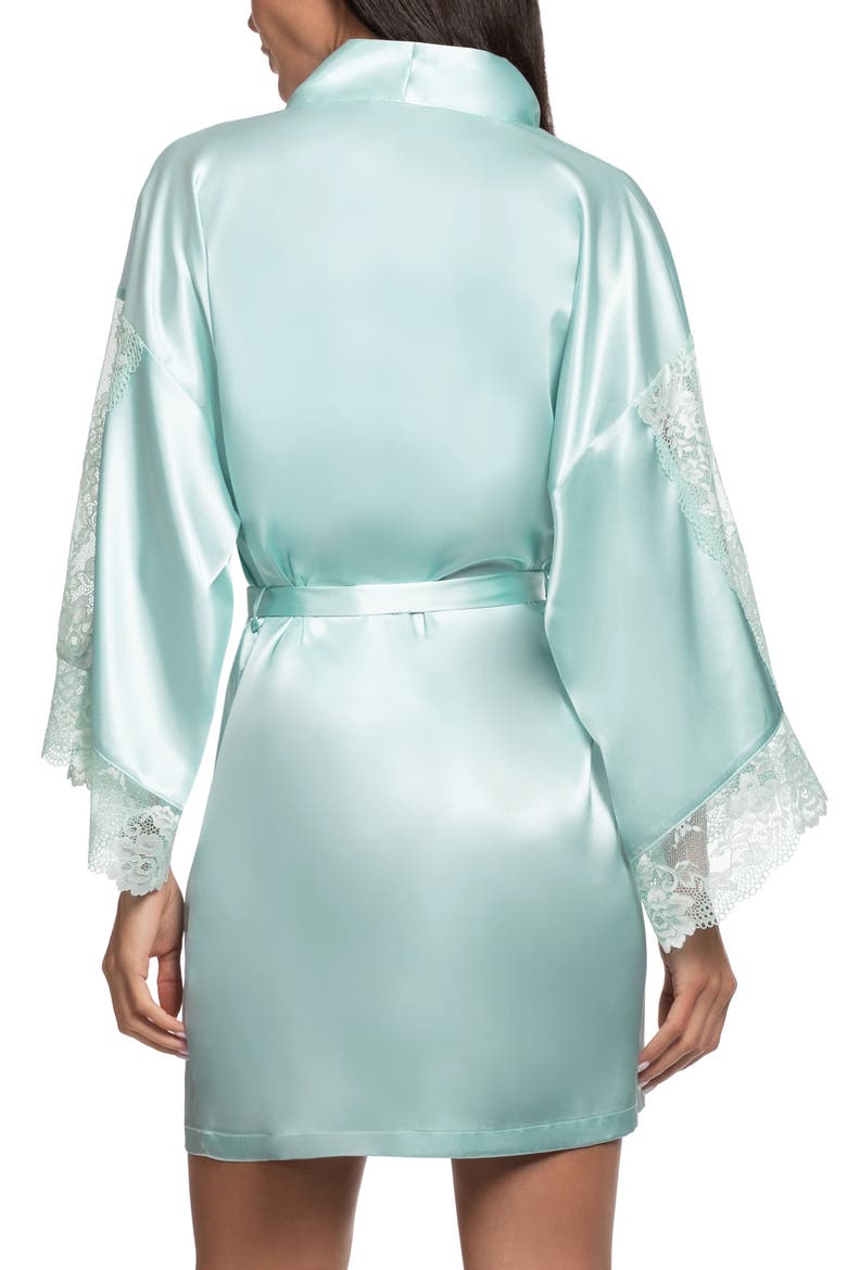 Lillie Lace Trim Satin Wrap, Alternate, color, PALE TURQUOISE