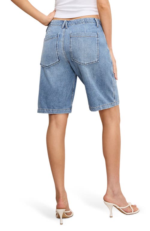 GOOD AMERICAN GOOD AMERICAN LITE DRAWSTRING BERMUDA DENIM SHORTS 