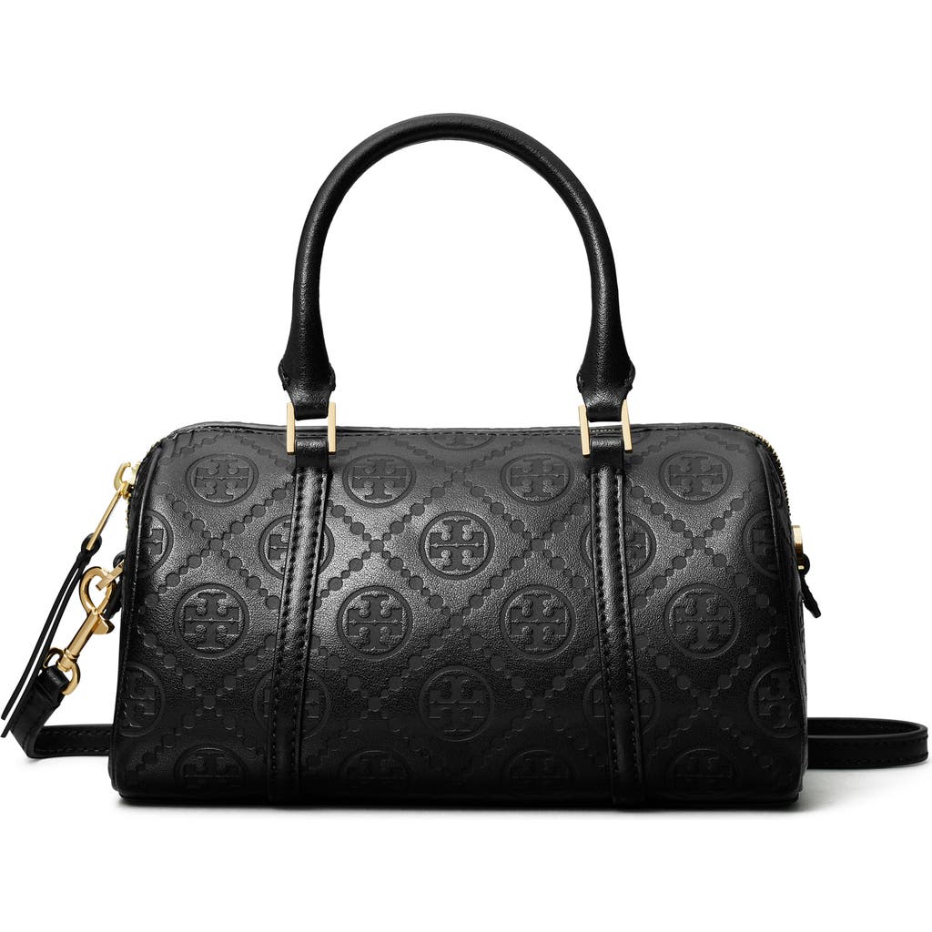 Tory Burch Mini T Monogram Leather Barrel Bag