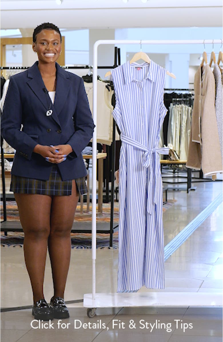 Stripe Sleeveless Maxi Shirtdress, sales video thumbnail